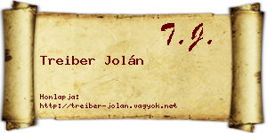 Treiber Jolán névjegykártya